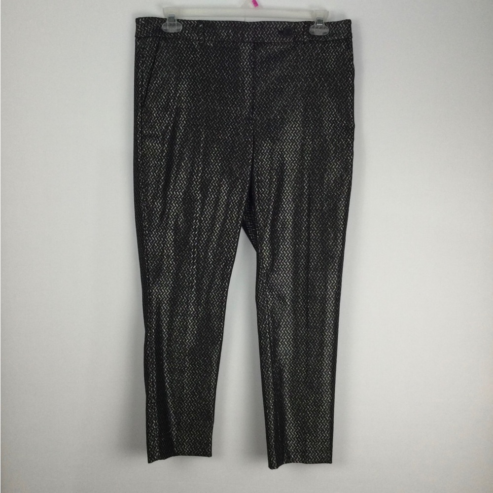 White House Black Market Slim Ankle Metallic Pants womens size 12